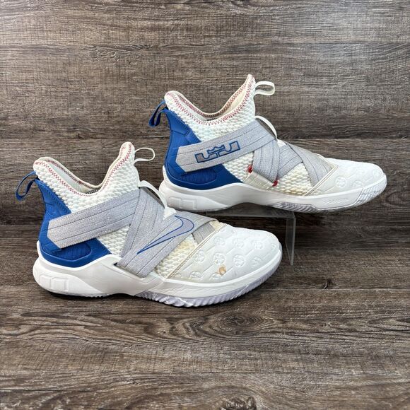 Nike LeBron Soldier 12 SFG Shoes Men's 12 White Blue Basketball AO2609-101 - Picture 1 of 8